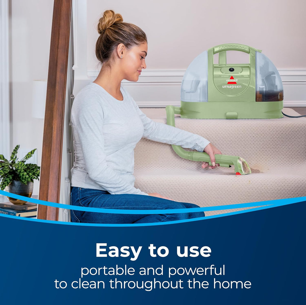 BISSELL Little Green Portativ Xalça Təmizləyicisi (Xalça və Döşəmələr üçün), Avtomobil Detaylandırıcısı (Ləkə Fırçası Aləti və 15 fut Kabel ilə), 1400J